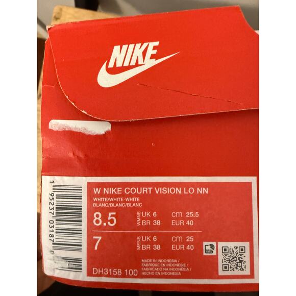 NEW Nike Court Vision Low Women's Shoes White DH3158-100 Size 8.5 - Picture 5 of 5